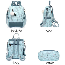 Carica l&#39;immagine nel visualizzatore di Gallery, New Women&#39;s Multifunction Backpack Casual Nylon Solid Color School Bag For Girls Fashion Strap Travel Shoulder Bag