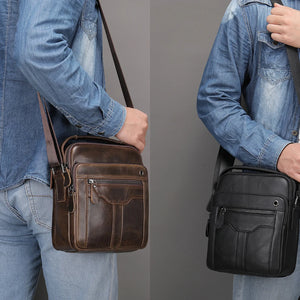 Men's Bag Genuine Leather Shoulder Bag Husband Mid Party Bag for Man Messenger Crossbody Bags Leather Men Handbags