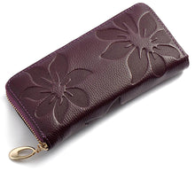 Laden Sie das Bild in den Galerie-Viewer, Genuine Leather Wallet For Women Credit Card Case Coin Purse Long Flower Money Bag y10 - www.eufashionbags.com