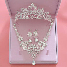 Load image into Gallery viewer, Fashion Crystal Wedding Jewelry Sets Women Tiara Crowns Necklace Earrings Set bj30 - www.eufashionbags.com