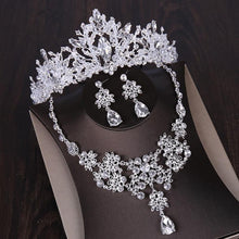 Load image into Gallery viewer, Fashion Heart Crystal Bridal Jewelry Sets Wedding Crown Earrings Choker Necklace Set bj19 - www.eufashionbags.com
