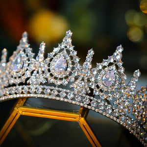 Luxury Cubic Zirconia Crown Crystal Bridal Tiaras Crowns Queen Princess Rhinestone Wedding Hair Jewelry