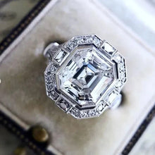 Cargar imagen en el visor de la galería, Ethnic Geometric Shaped Women Rings Wedding Engagement Luxury Low-key Female Rings Gift