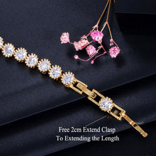 Load image into Gallery viewer, Fashion Round Crown Shape Cubic Zirconis Tennis Bracelet Bangle cb01 - www.eufashionbags.com