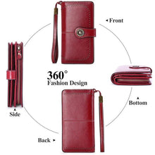 画像をギャラリービューアに読み込む, Fashion Anti-theft Women&#39;s Wallets Genuine Leather Large Coin Purse Card Holders y03 - www.eufashionbags.com