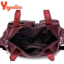 Charger l&#39;image dans la galerie, Vintage Casual Style Big Shoulder Bags for Women PU Leather Luxury Tote Handbag