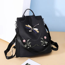 Carica l&#39;immagine nel visualizzatore di Gallery, Fashion Embroidery Backpack Women Waterproof Oxford Travel Bag Large Rucksack Multifunction Laptop Backpack