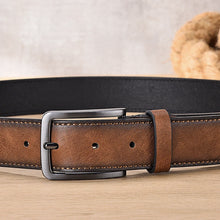 Cargar imagen en el visor de la galería, Vintage Pu Leather Belt Luxury Designer Retro Cowboy Brown Jeans Trouser Waist Belts For Man