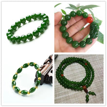 Laden Sie das Bild in den Galerie-Viewer, Natural Green Jade Bracelet Jades Beads Elastic Beaded Jasper Bracelets For Women and men