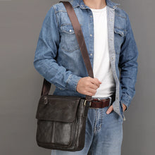 Cargar imagen en el visor de la galería, Men Shoulder Bag Cowhide Leather Crossbody Bags Messenger Tote purse