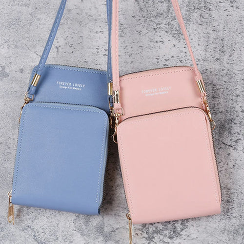 Women Touch Screen Shoulder Crossbdoy Bag Cell Phone Purse PU Leather Small Handbag
