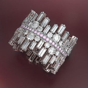 Luxury Irregularity Shape Love Ring for Women Micro Paved Square Cubic Zirconia Ring hr73 - www.eufashionbags.com