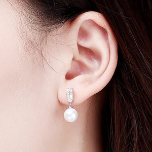 Fashion Simulated Pearl Dangle Earrings for Women Wedding Engagement Accessories he30 - www.eufashionbags.com