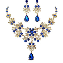 画像をギャラリービューアに読み込む, Fashion Crystal Water Drop Bridal Jewelry Sets Rhinestone Chokers Necklace Earrings Set bj22 - www.eufashionbags.com