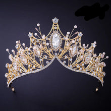 Load image into Gallery viewer, Vintage Crystal Wedding Crown Headpiece Rhinestone Diadem Queen Crown a86
