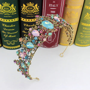 Baroque Vintage Jelly Crystal Bridal Tiaras Crowns Rhinestone Pageant Diadem Headbands a36