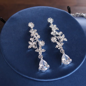 Luxury Bridal Tiaras Crown Leaf Wedding Jewelry Sets a37