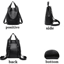 Carica l&#39;immagine nel visualizzatore di Gallery, High Quality Soft Leather Bagpack Women Fashion Anti-theft Backpack New Casual Shoulder Bag Large School Bag