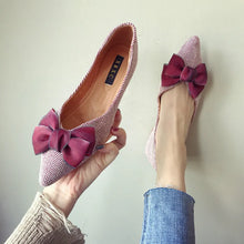 画像をギャラリービューアに読み込む, Women Flat Heel Shoes Silk Bowknot Pointed Toe Flats Casual Shoes q15