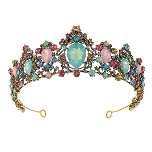 Baroque Vintage Jelly Crystal Bridal Tiaras Crowns Rhinestone Pageant Diadem Headbands a36