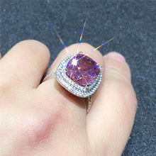 Load image into Gallery viewer, Large Women Pink Cubic Zirconia Ring for Wedding Ceremony Party Jewelry hr15 - www.eufashionbags.com
