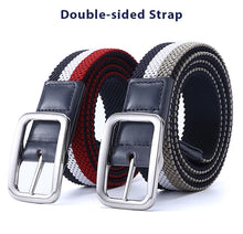 Load image into Gallery viewer, Fashion Gentleman Belt Without Holes Men&#39;s Elastic Reversible Belt Stretch Woven Canvas Belt