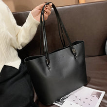 Carica l&#39;immagine nel visualizzatore di Gallery, Luxury Women Shoulder Bag Soft PU Leather Shopping Tote Large Teenager Bookbags Winter New Solid Color Purse