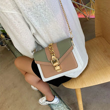 Cargar imagen en el visor de la galería, Small Summer Contrast Color PU Leather Crossbody Bags For Women New  Chain Shoulder Messenger Handbags