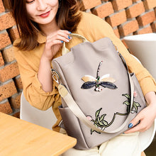 Carica l&#39;immagine nel visualizzatore di Gallery, Fashion Embroidery Backpack Women Waterproof Oxford Travel Bag Large Rucksack Multifunction Laptop Backpack