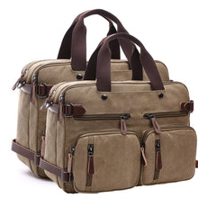 Charger l&#39;image dans la galerie, Canvas Men Travel Handbag Large Outdoor Bags Men&#39;s Travel Duffel Bags Roomy Tote Multifunction Shoulder Bag