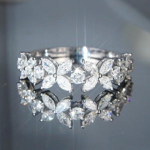 Fashion Flower Wedding Rings CZ Accessories for Women hr125 - www.eufashionbags.com