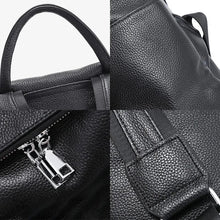 Carica l&#39;immagine nel visualizzatore di Gallery, 100% Genuine Leather Large Backpack Black Travel Bag Knapsack School bag - www.eufashionbags.com