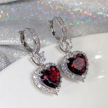 Charger l&#39;image dans la galerie, Fashion Heart Cubic Zirconia Wedding Earrings for Women he120 - www.eufashionbags.com