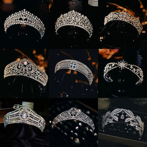 Luxury Cubic Zircon Wedding Crown Geometric Rhinestone Crystal Hair Accessories l10