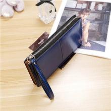 Load image into Gallery viewer, Large Phone Purse Women Vintage Oil Wax PU Leather Clutch Wallet w140