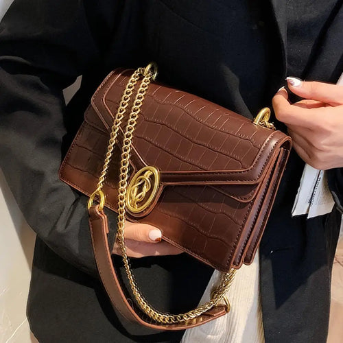 pattern Square Alligator Crossbody bag PU Leather Women's Designer Handbag Chain Shoulder Messenger Bag