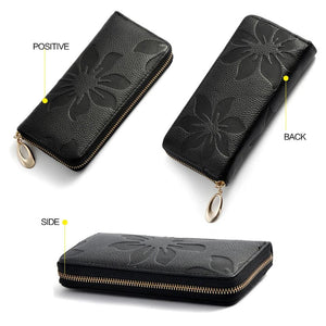 Genuine Leather Wallet For Women Credit Card Case Coin Purse Long Flower Money Bag y10 - www.eufashionbags.com