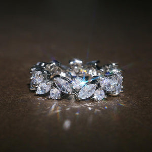 Luxury Silver Color Women Wedding Rings Geometric CZ Jewelry hr67 - www.eufashionbags.com