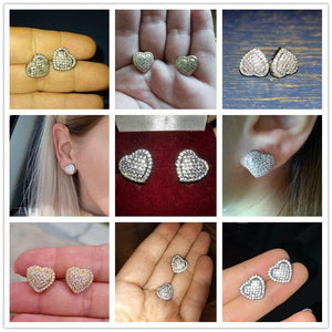 Fashion Dazzling Heart Stud Earrings for Women he130 - www.eufashionbags.com