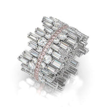 Load image into Gallery viewer, Luxury Silver Color Women Wedding Rings Geometric CZ Jewelry hr67 - www.eufashionbags.com