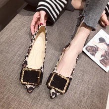 Carica l&#39;immagine nel visualizzatore di Gallery, Leopard Fashion Women Flats Pointed Toe Heel Shoes Plus Size 31-46 q21