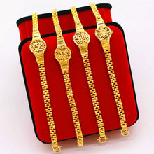 Carica l&#39;immagine nel visualizzatore di Gallery, Pure Gold Color Bracelets &amp; Bangle for women/ Girls,Watch Shape Bracelet x39