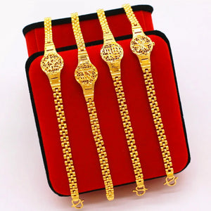 Pure Gold Color Bracelets & Bangle for women/ Girls,Watch Shape Bracelet x39