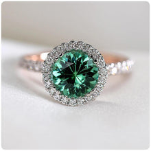 Charger l&#39;image dans la galerie, Round Green Women Wedding Rings Micro Paved Crystal Zircon Jewelry hr73 - www.eufashionbags.com