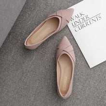 Cargar imagen en el visor de la galería, Pink Women Flats Flock Leather Shoes Heel Pointed Toe Slip on Shoes q5