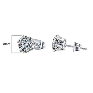Minimalist Crystal Cubic Zirconia Stud Earrings for Women/Men - www.eufashionbags.com