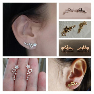 Fashion Shiny Zircon Star Drop Earrings For Women hr105 - www.eufashionbags.com