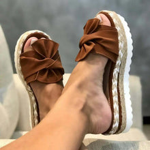 Carica l&#39;immagine nel visualizzatore di Gallery, Women Platform Sandals Shoes Bow Summer Slipper Flip-flops Beach Shoes