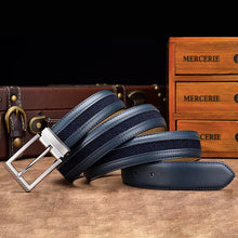 Cargar imagen en el visor de la galería, High Quality Genuine Leather Pin Buckle Belts For Men Mixed Canvas Strap Belt