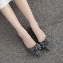 Charger l&#39;image dans la galerie, Women Flat Heel Shoes Bowknot Flats Plaid Pointed Toe Spring Summer Shoes Size 31-45